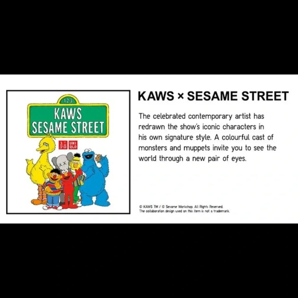 KAWS X Uniqlo X Sesame Street Tee Size 11-12 Kids
